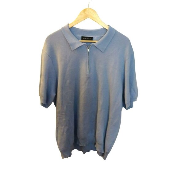 Elie Tahari Womens Light Blue Cotton/Viscose Sweater With Half-Zip Size XL - Picture 2 of 7